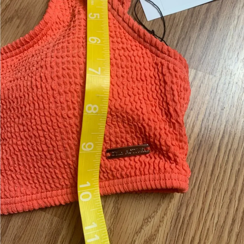 ZYIA size medium new muted peach ribbed Bikini Set orange two piece vaca travel